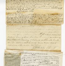 George West certificate of publication for Colorado Transcript 1877