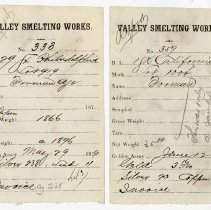 Documents related to mining receipts and processing in Golden, Co.