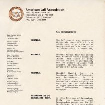 Proclamation honoring Harold Bray contributions to law enforcement 1996