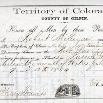 Bill Davis Lode Claim, 1864