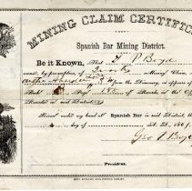 Aberdeen Lode mining claim for Geo. P. Boyd, 1861