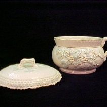 Chamber Pot with Croqueted-Covered Lid
