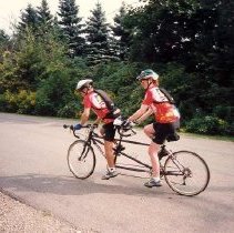 A Couple on Tandem Bicycle