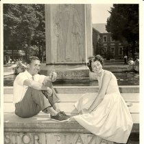 Bell Tower Scholarship Students by Bestor Plaza