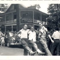 Having Fun in front of the Tally Ho