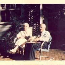 Inez Harris and George F. Robinson outside their home