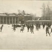 Ice Skating in Front of the Colonnade