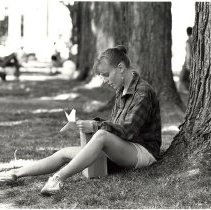 Girl Reading Outside