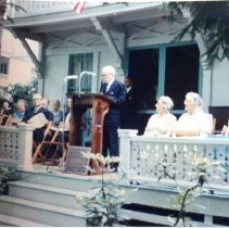 Charles Edison speaking at Miller Cottage Dedication Ceremony