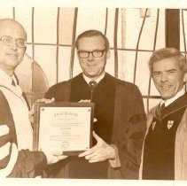 Bretz, Miller, and Remick at Thiel Graduation