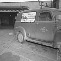 Gas Company Vehicle showing ad
