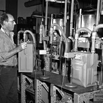 Worker in machine shop