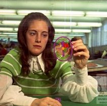 Worker designing patches