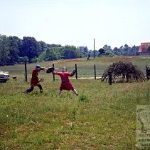 Knights fighting in a field
