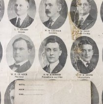 business car w/ photo of salesman in poster