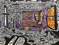 Barn Interior with Corn