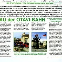 Article about establishment of Otavi-Bahn