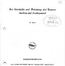 Geschichte und Bedeutung des Namens Swakop - Moritz, W.