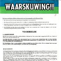Republikeinse Party - Waarskuwing