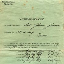 Veranlagungsbescheid. Ortspolizeibehörde.