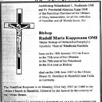 Bishop Rudolf Maria Koppmann OMI