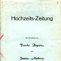 Justus Meiburg & Frauke Boysen - Hochzeitszeitung