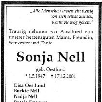 Sonja Nell (geb. Oestlund)