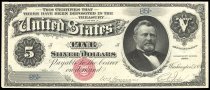 $5 Silver Certificate, Series 1886, B5, FR-259, US