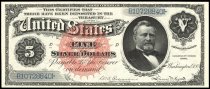 $5 Silver Certificate, Series 1886, B10728840, FR-261, US