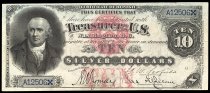$10 Silver Certificate, series 1878, A12506, FR-285a, US