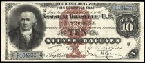 $10 Silver Certificate, series 1880, B10423, FR-286, US