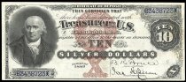 $10 Silver Certificate, series 1880, B3438723, FR-288 US
