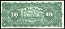 $10 Silver Certificate, series of 1886, B1447000, FR-292, US "Tombstone"