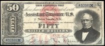 $50 Silver Certificate, series 1878, A10161, FR-324, New York, US
