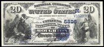 $20/$10 NBN(E) 1882 VB  FR-581/577, Citizens National Bank of Houghton, MI