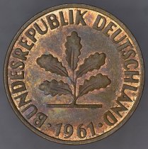 1961J, 2 Pfennig, KM# 106 (2014), Federal Republic (West Germany), Standard