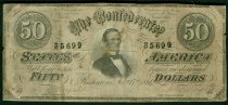 $50 CSA Note, Feb 17, 1864, Type 66, Criswell 502.