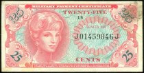 (ND) 1965 25 Cents, Military Payment Certificate, Series 641, Schwan-69, Ch
