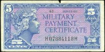 (ND) 1964 Military Payment Certificate 5 Cents, Series 611,  Schwan-871, Ch