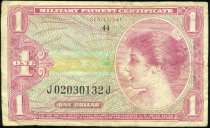 (ND) 1965 1 Dollar, Military Payment Certificate, Series 641, Schwan-71, Ch