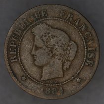 1884A, 5 Centimes, Third Republic, KM#821.1, France