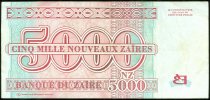 ZAIRE, 5000 Nouveau Zaire, Democratic Republic of the Congo, Bank of Zaire,