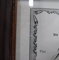 Certificate, water stain detail