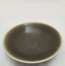 Low bowl with olive green glaze.