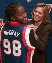 Nikki McCray with WNBA President Val Ackerman