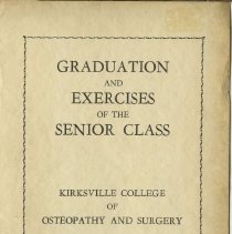 Kirksville College of Osteopathy and Surgery Commencement Program May 1947