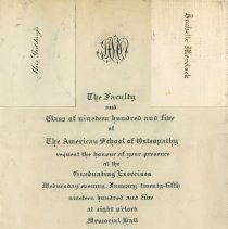 ASO Graduation Invitation, 1905