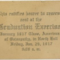 ASO Graduation ticket, 1917