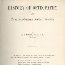 History of Osteopathy and Twentieth-Century Medical Practice