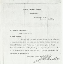 Letter to Henry Patterson from J. B. Foraker